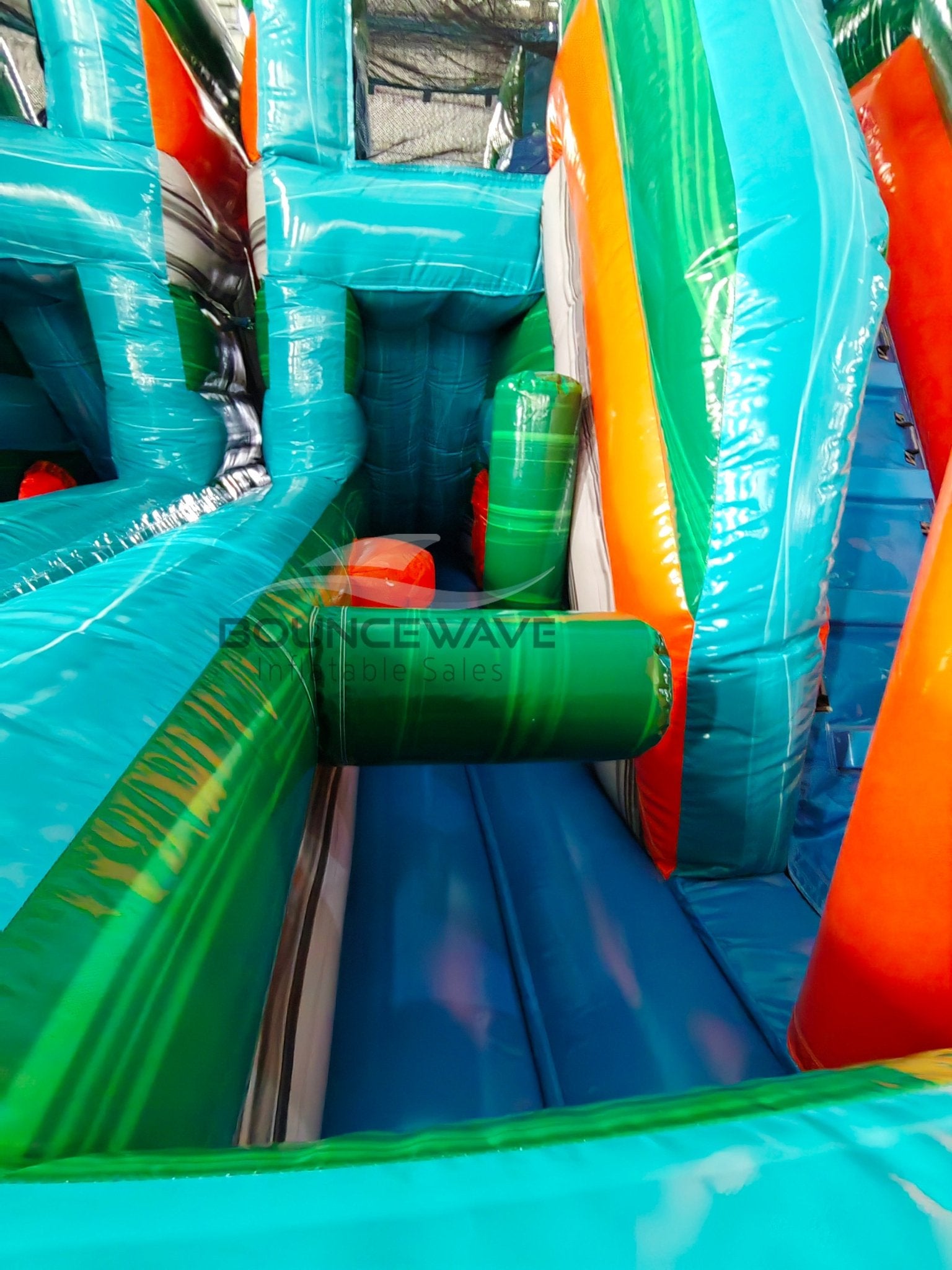 Fiji Falls Double Dash Splash Inflatable Obstacle Course - BounceWave Inflatable Sales