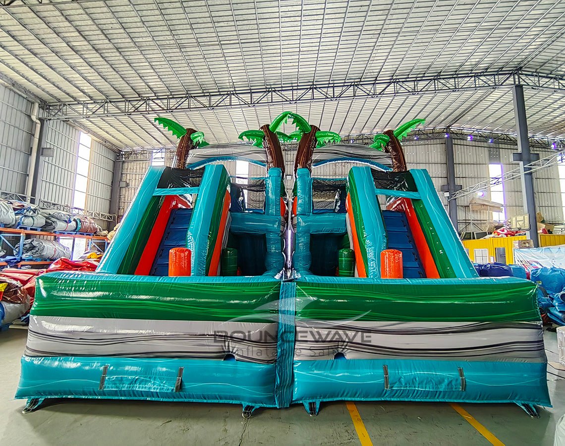 Fiji Falls Double Dash Splash Inflatable Obstacle Course - BounceWave Inflatable Sales