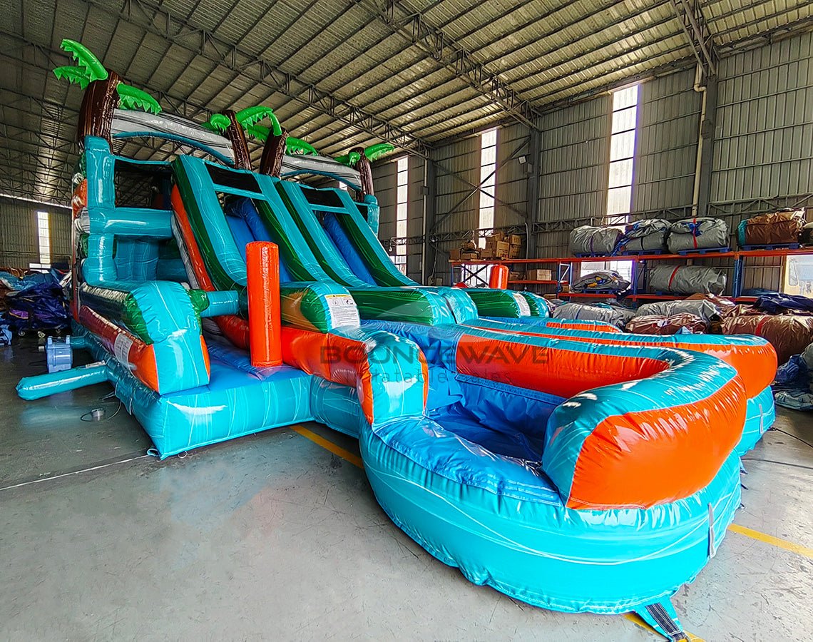 Fiji Falls Double Dash Splash Inflatable Obstacle Course - BounceWave Inflatable Sales