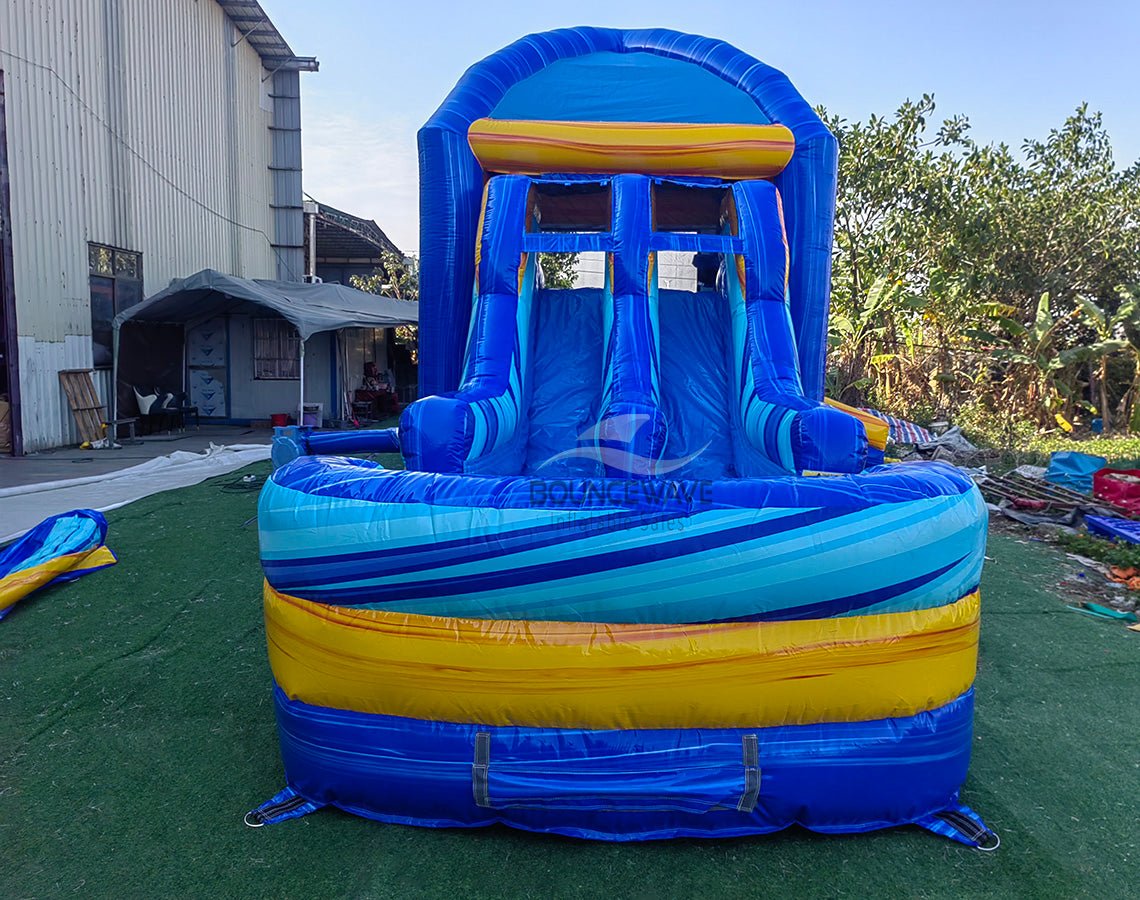 Flashpoint Mega Dome Dual Lane Commercial Inflatable Combo (Wet/Dry) - BounceWave Inflatable Sales