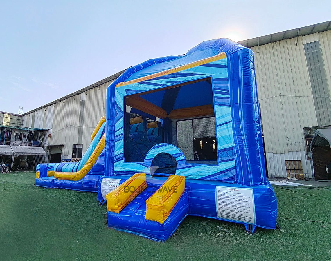 Flashpoint Mega Dome Dual Lane Commercial Inflatable Combo (Wet/Dry) - BounceWave Inflatable Sales