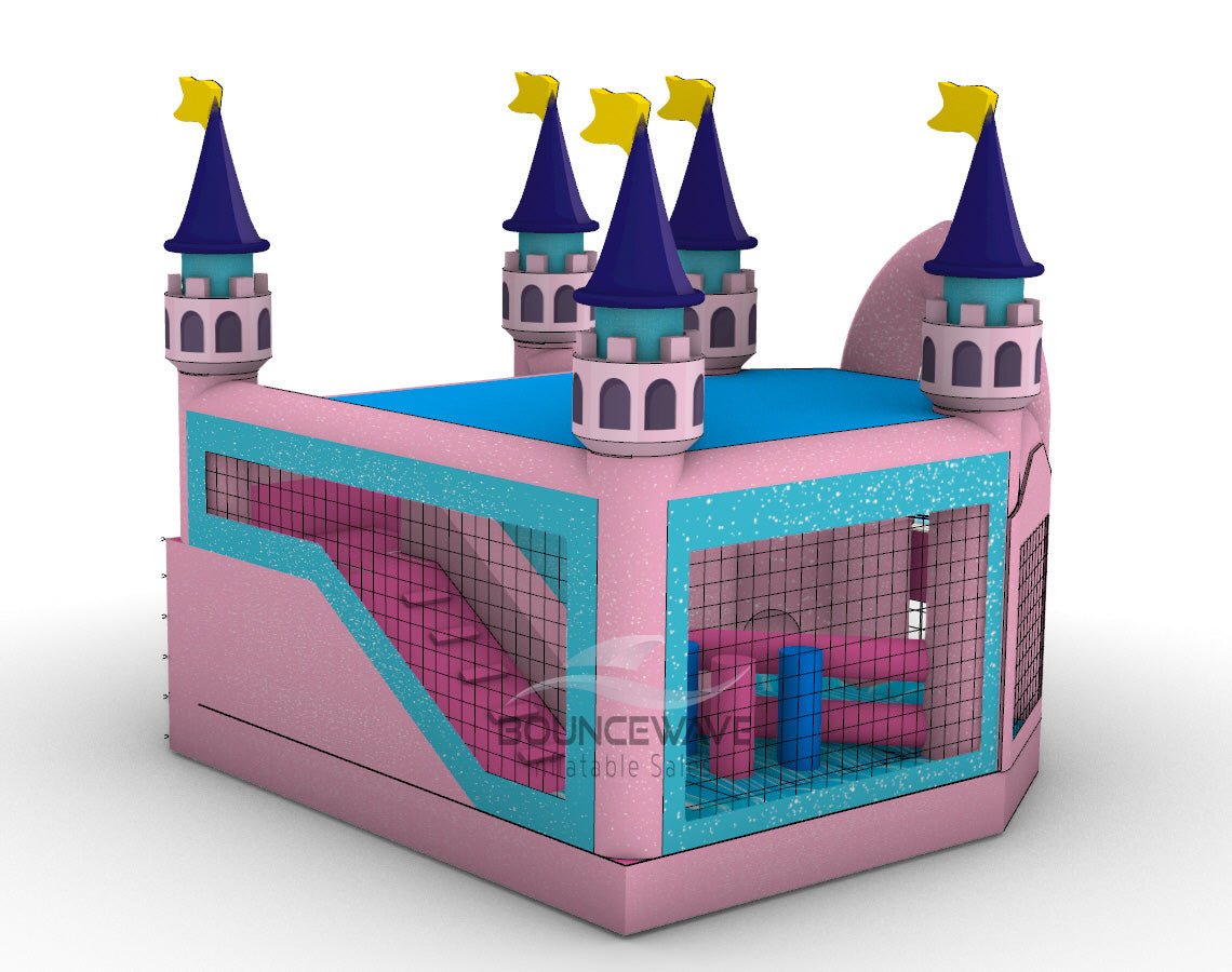 Grand Royal Castle Party Palace Commercial Inflatable Combo (Wet/Dry) - BounceWave Inflatable Sales