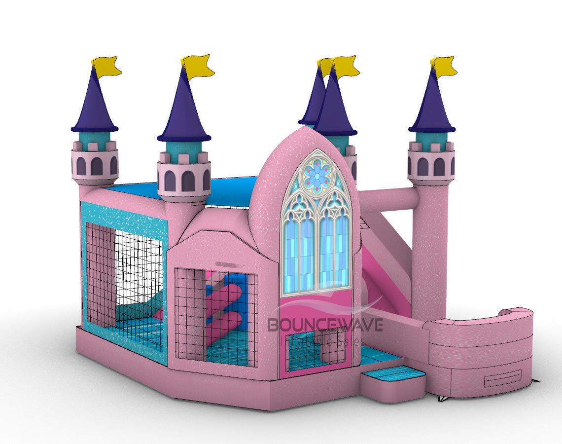 Grand Royal Castle Party Palace Commercial Inflatable Combo (Wet/Dry) - BounceWave Inflatable Sales