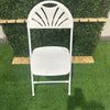 Heavy Duty White Fan Back Folding Chair - BounceWave Inflatable Sales