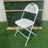 Heavy Duty White Fan Back Folding Chair - BounceWave Inflatable Sales