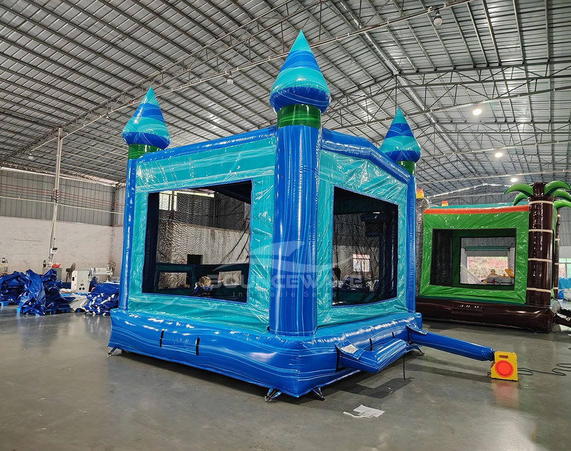 Island Drop Castle Commercial Grade Bounce House - BounceWave Inflatable Sales