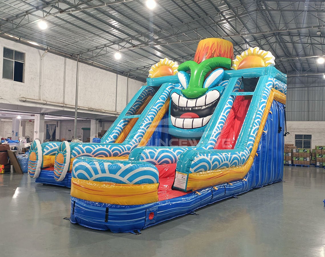 Kona Falls Lagoon Commercial Inflatable Water Slide - BounceWave Inflatable Sales