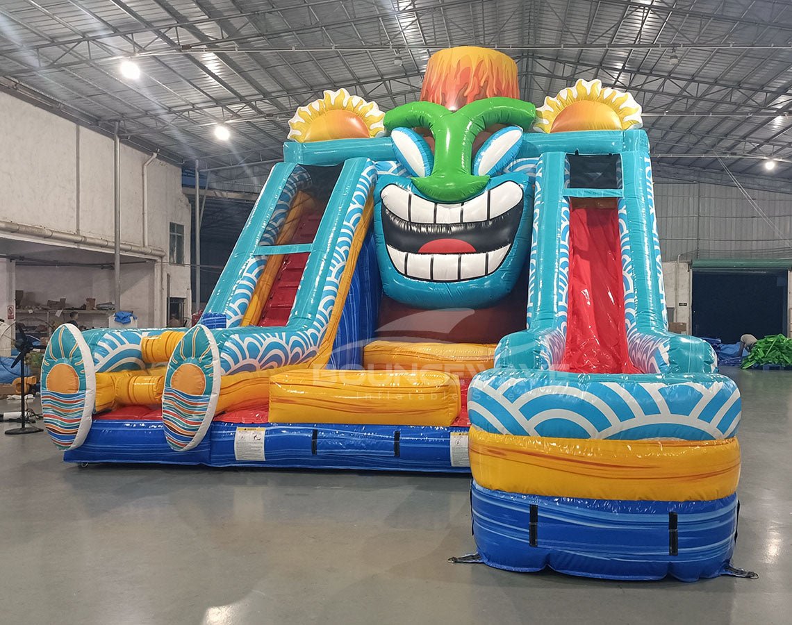 Kona Falls Lagoon Commercial Inflatable Water Slide - BounceWave Inflatable Sales