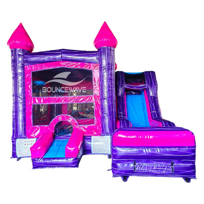 Pink & Purple Commercial Right Side Inflatable Combo (Wet/Dry) - BounceWave Inflatable Sales