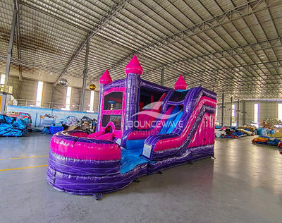 Pink & Purple Commercial Right Side Inflatable Combo (Wet/Dry) - BounceWave Inflatable Sales