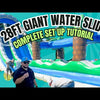 24ft Island Drop Dual Lane 2pc Commercial Water Slide with Inflatable Slip & Slide