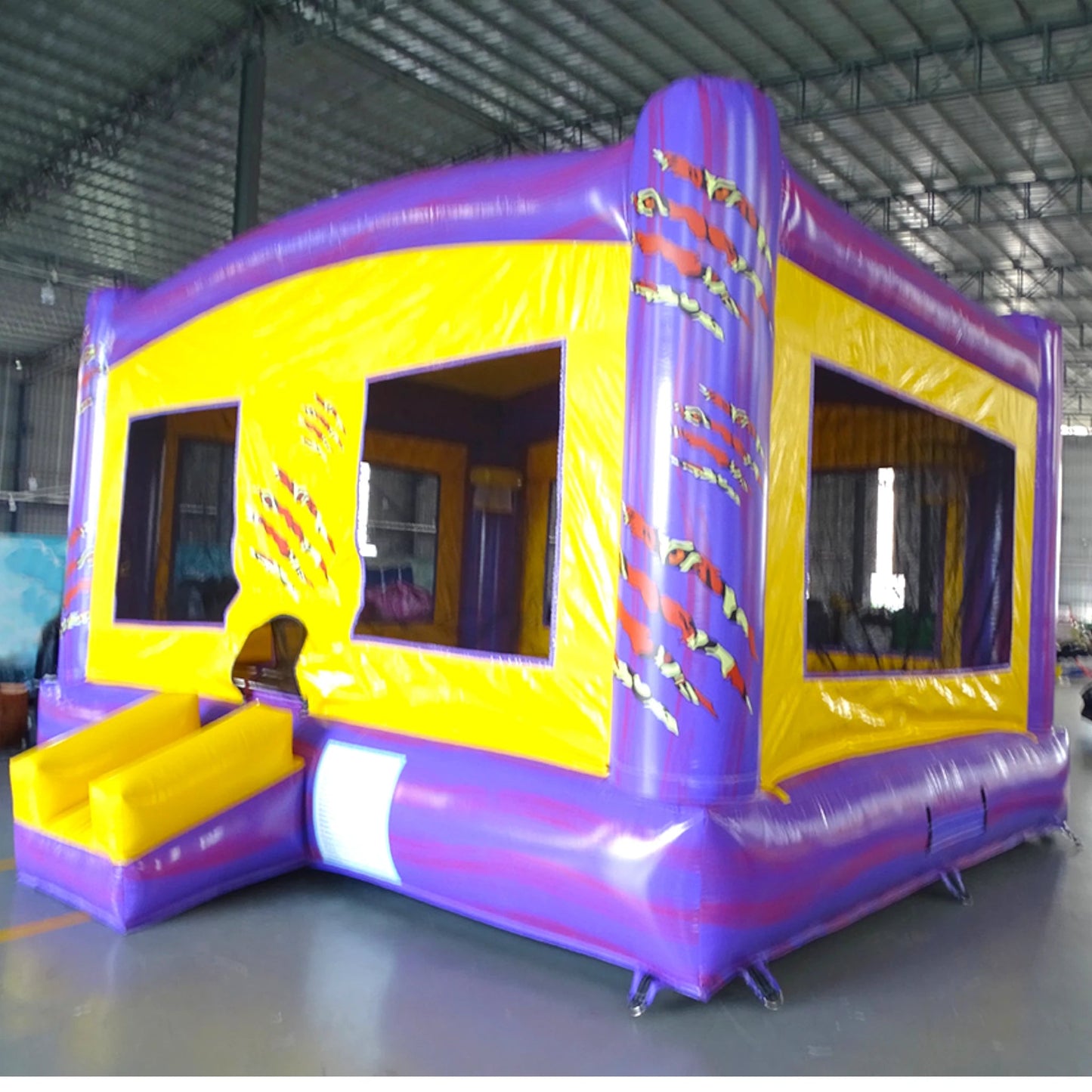 Purple & Gold Tiger XL Commercial Grade Bounce House - BounceWave Inflatable Sales