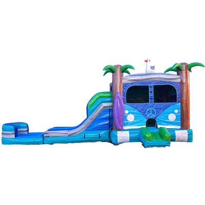 Retro Splash Dual Lane Commercial Inflatable Combo (Wet/Dry) - BounceWave Inflatable Sales