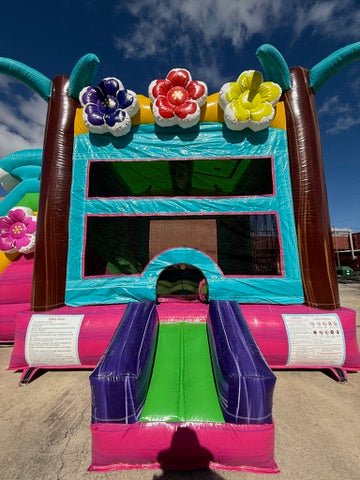 Summer Luau Dual Lane Commercial Inflatable Combo (Wet/Dry) - BounceWave Inflatable Sales