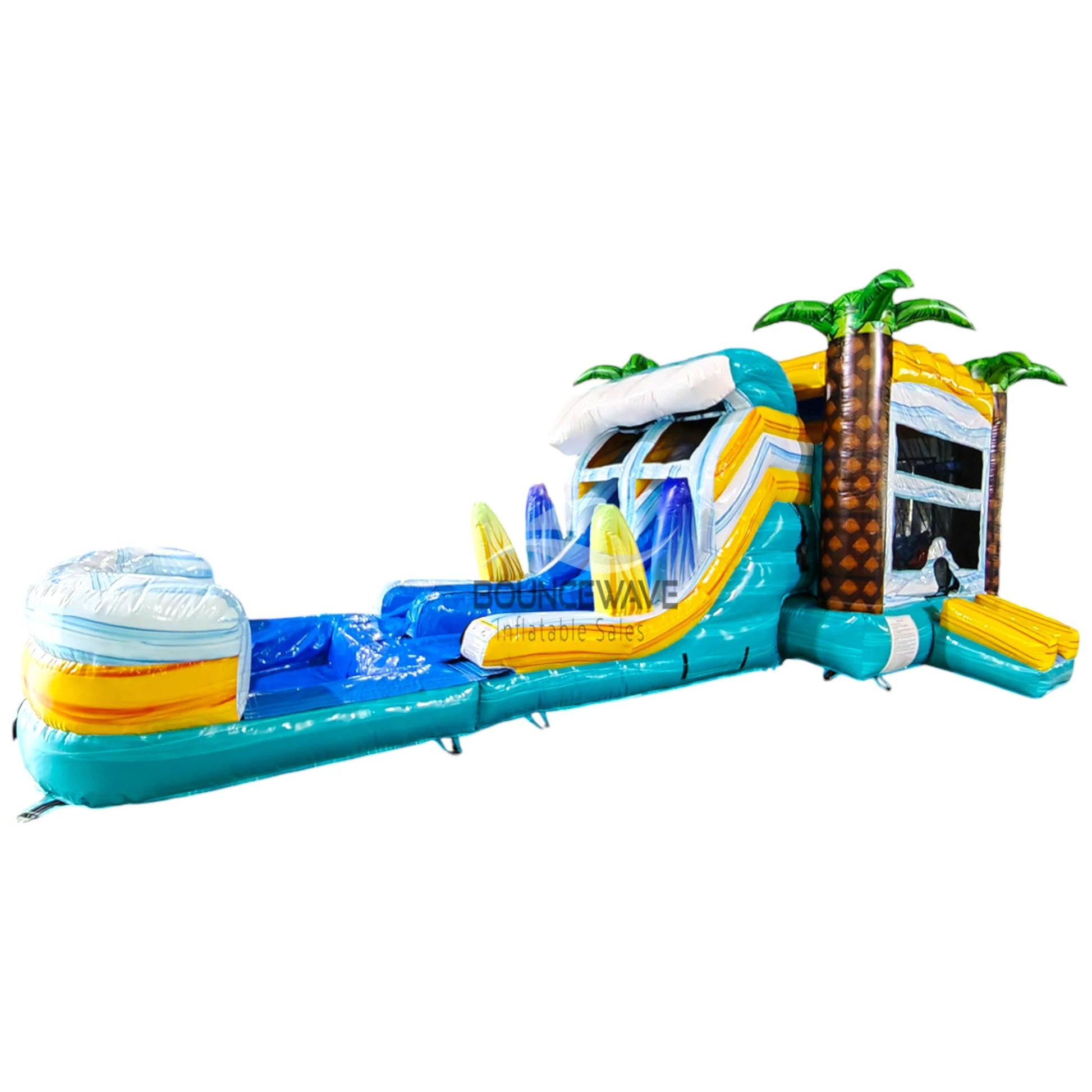 Surf's Up Dual Lane Commercial Inflatable Combo (Wet/Dry) - BounceWave Inflatable Sales