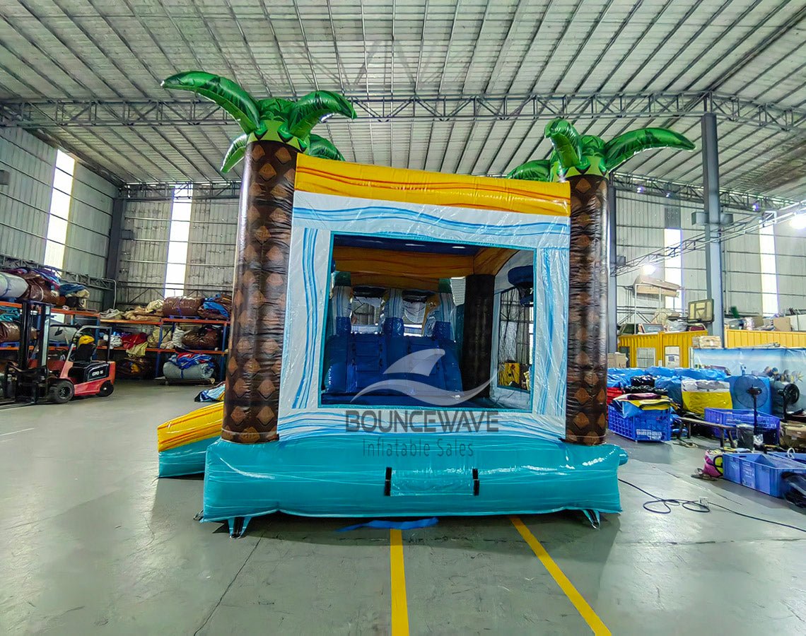 Surf's Up Dual Lane Commercial Inflatable Combo (Wet/Dry) - BounceWave Inflatable Sales