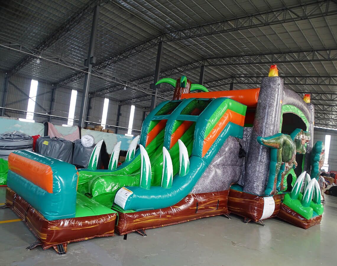 DINOSAURS FRONT YARD 7 IN 1 (water slide with landing pool) - Combos /  Interactives (wet/dry)