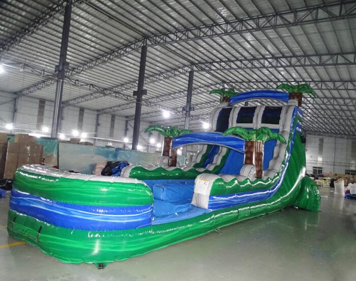 18ft green gush palms top bottom 3 1140x900 » BounceWave Inflatable Sales