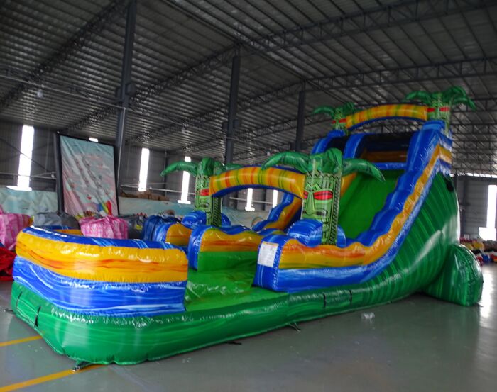 18FT reggae rush single lane with green liner 202102903 4 1140x900 » BounceWave Inflatable Sales