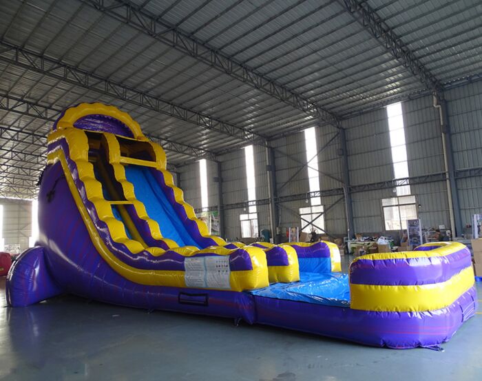 22ft single purple yellow round top pool and bumper 546 1 1140x900 » BounceWave Inflatable Sales