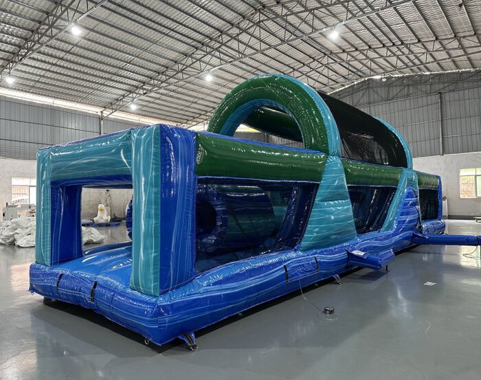 40 island Drop w New Teal Backyard Obstacle 2023031242 1 » BounceWave Inflatable Sales