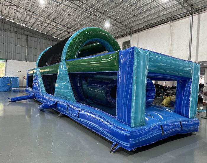 40 island Drop w New Teal Backyard Obstacle 2023031242 3 » BounceWave Inflatable Sales