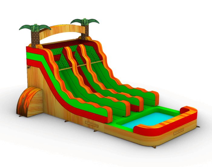 15' Tropical Inferno Center Climb Water Slide For Sale