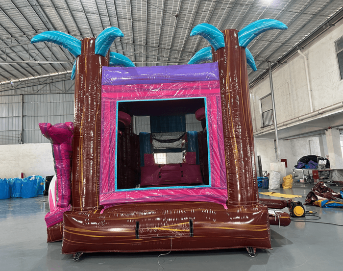 Pink Dino Breeze Lite For Sale 2 compress » BounceWave Inflatable Sales
