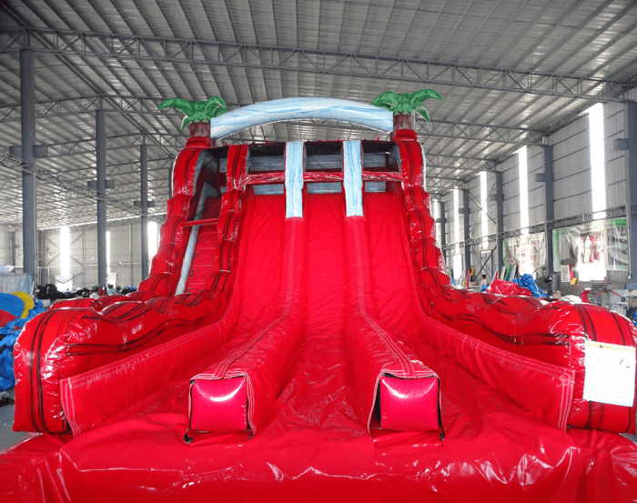 Crimson Triple Lane 1 » BounceWave Inflatable Sales