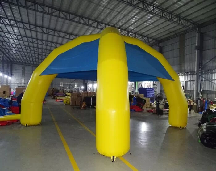 inflated 20x20 spider tent in yellow and blue 2023030272 2 Dan Wesler » BounceWave Inflatable Sales