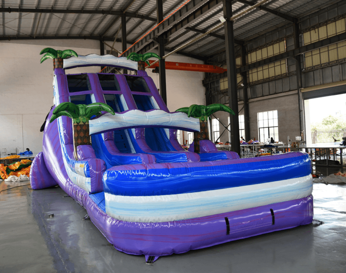 Purple Thunder Center Climb Water Slide For Sale