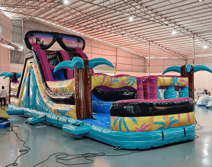 40 Island Flow Wrap Around 2 Piece Obstacle 2 compress » BounceWave Inflatable Sales
