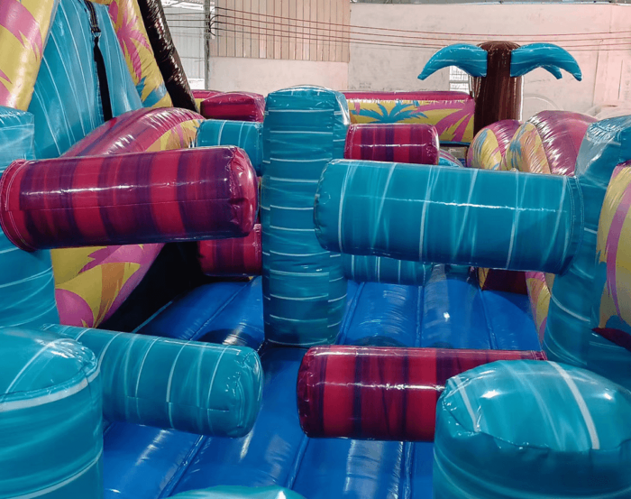 40 Island Flow Wrap Around 2 Piece Obstacle 4 1 compress » BounceWave Inflatable Sales