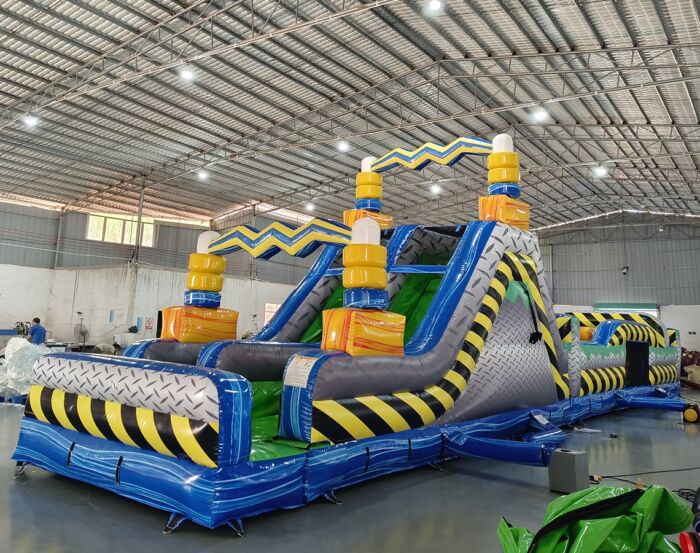 Radioactive Run 62ft wetdry 2 piece obstacle 2023031816 2023031809 3 » BounceWave Inflatable Sales