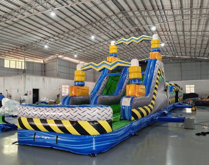 Radioactive Run 62ft wetdry 2 piece obstacle 2023031816 2023031809 6 » BounceWave Inflatable Sales