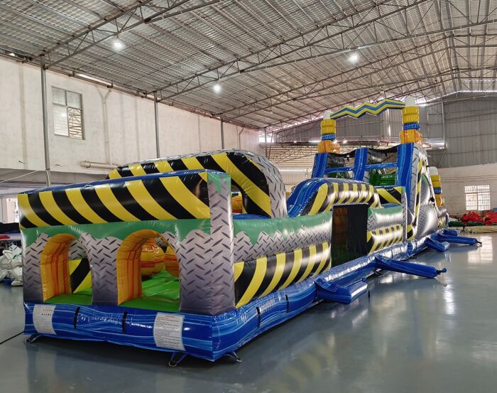 Radioactive Run 62ft wetdry 2 piece obstacle 2023031816 2023031809 7 » BounceWave Inflatable Sales