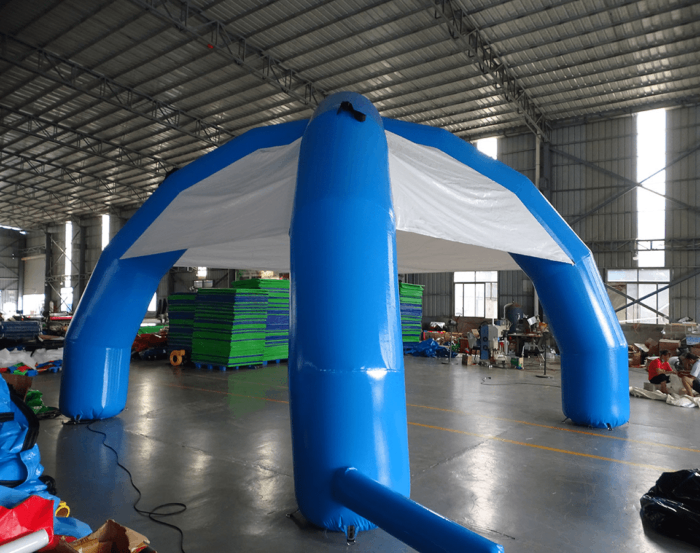 Spider Tent Blue Legs White Top 1 compress » BounceWave Inflatable Sales