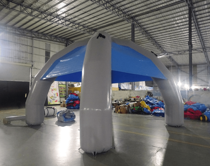 Spider Tent Gray Legs Blue Top 1 compress » BounceWave Inflatable Sales