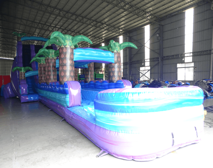 22' Purple Plunge 2-Piece Water Slide For Sale