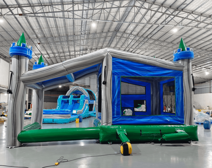 Euro Green Gush Canopy Bounce 4 compress » BounceWave Inflatable Sales