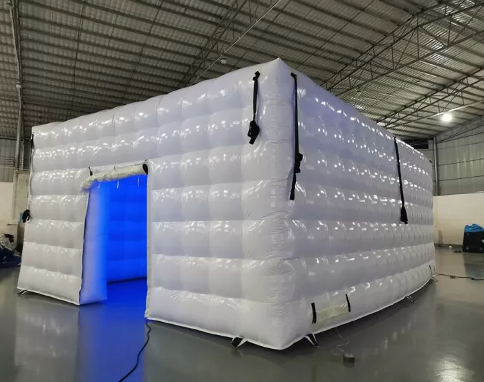 vinyl inflatable cube tent all white with LED lights 2023030657 1 Joey Roberts » BounceWave Inflatable Sales