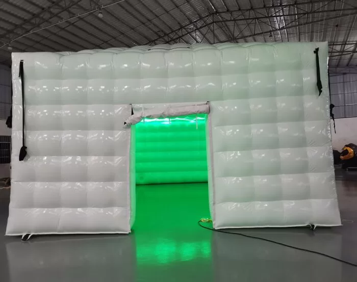 vinyl inflatable cube tent all white with LED lights 2023030657 2 Joey Roberts » BounceWave Inflatable Sales