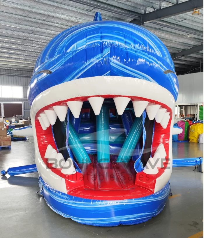 65ft shark obstacle with inflated pool Eli Benatar 2024030119 1 Photoroom » BounceWave Inflatable Sales