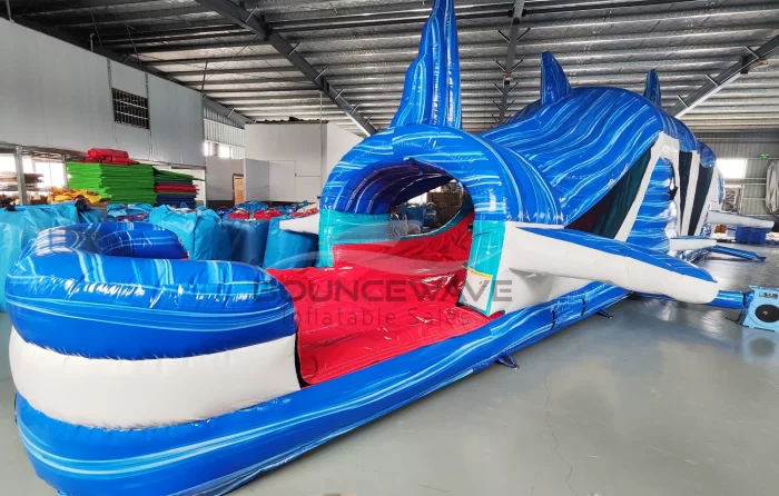 65ft shark obstacle with inflated pool Eli Benatar 2024030119 8 Photoroom » BounceWave Inflatable Sales