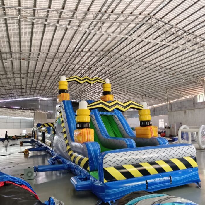 92 Ft 3 piece obstacles radioactive run 1 » BounceWave Inflatable Sales