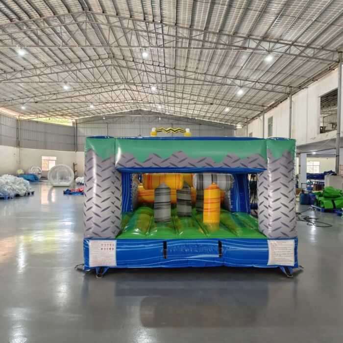 92 Ft 3 piece obstacles radioactive run 5 » BounceWave Inflatable Sales