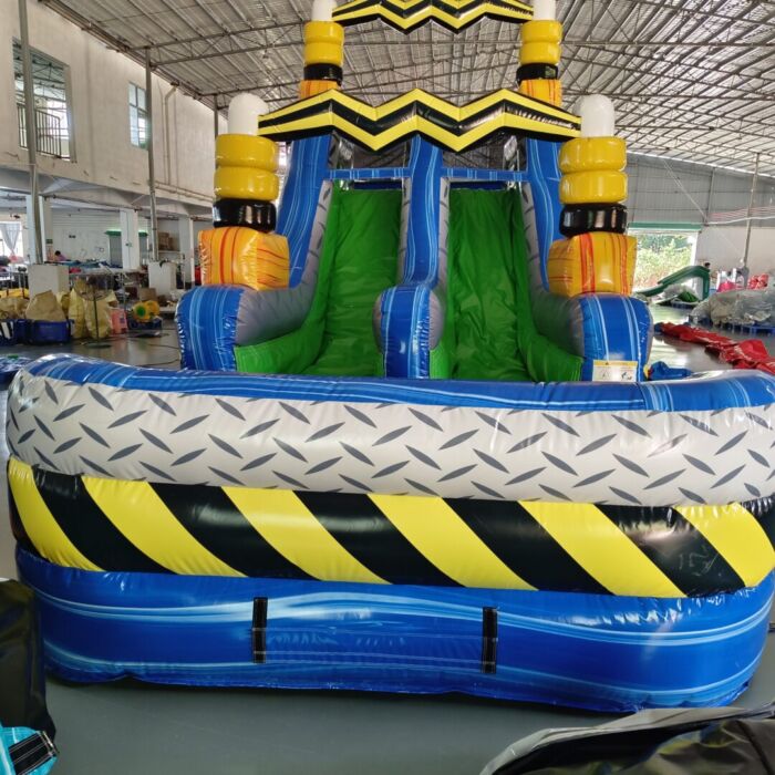 92 Ft 3 piece obstacles radioactive run 7 » BounceWave Inflatable Sales